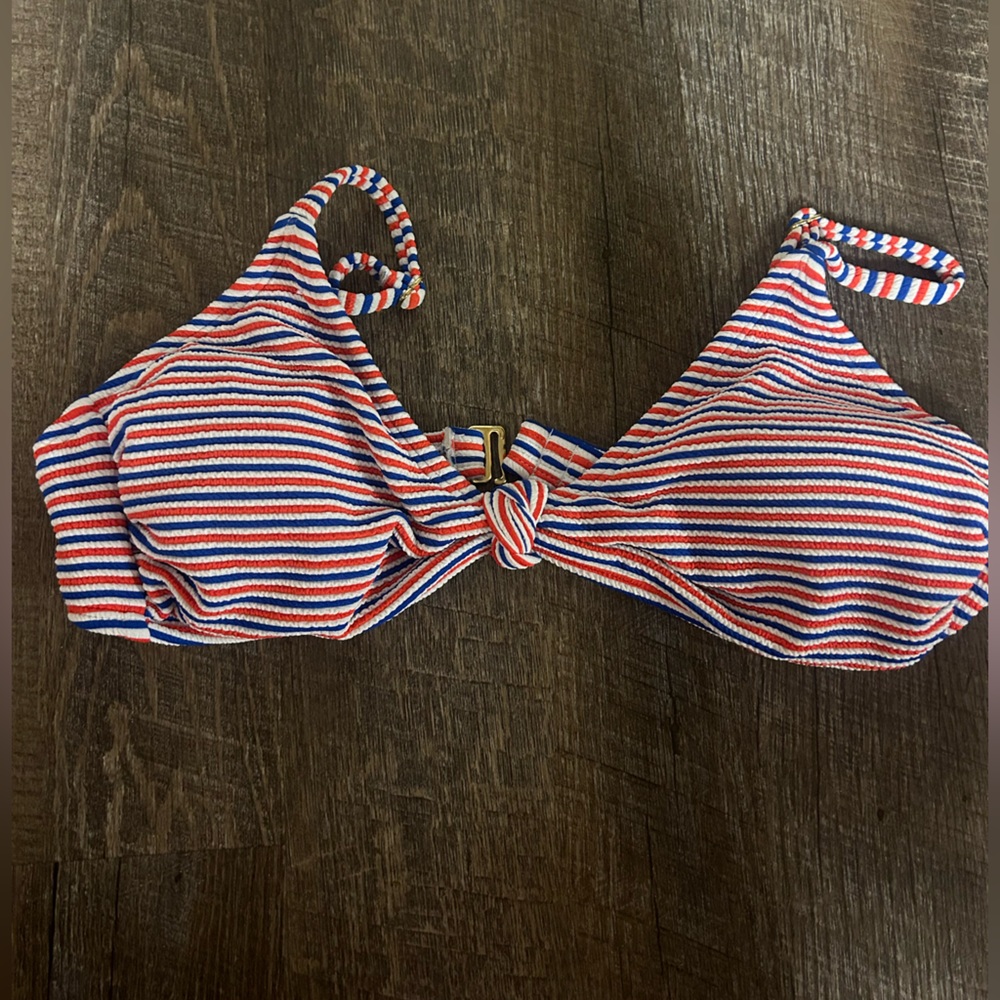 Red white and blue striped bathing suit